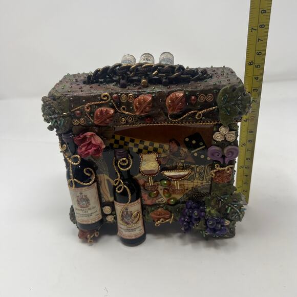 Mary Frances, Wine Themed Crossbody bag with Chain strap and intricate detail - Picture 10 of 13